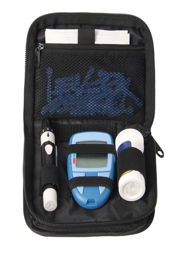 GENCAM Diabetes Supply Case, Diabetic Organizer For Test Strips With Mesh Pocket, Portable Diabetes Testing Kit bag, Travel Blood Glucose Meter Glucometer Storage Bag, Glucose Monitor Case - Image 1
